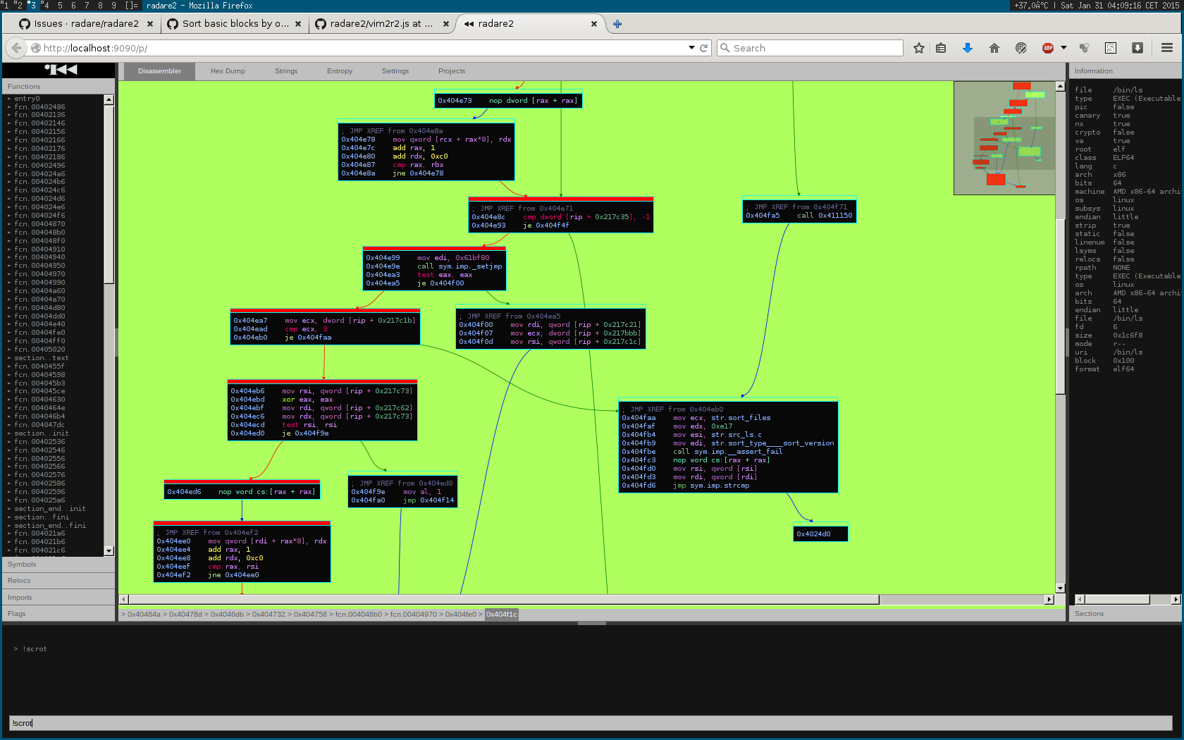 tracing in web interface